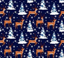 Vector festive Christmas or New Year seamless pattern in deer.