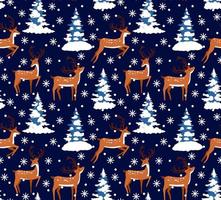 Vector festive Christmas or New Year seamless pattern in deer.