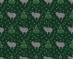 Knitted Christmas and New Year pattern. Wool Knitting Sweater Design. Wallpaper wrapping paper textile print. vector