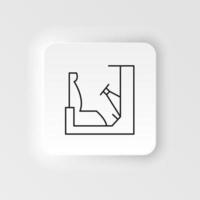 Seat, racing game, controller neumorphic style vector icon. Neumorphism style. Seat, racing game controller neumorphic style vector icon. Neumorphism style on white background.