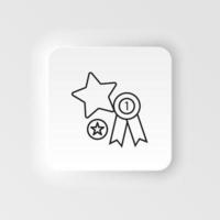 Certification, winner, favorite neumorphic style vector icon. Neumorphism style. Certification winner favorite neumorphic style vector icon. Neumorphism style on white background.