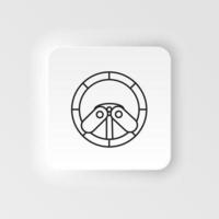 Racing game, driving, wheel neumorphic style vector icon. Neumorphism style. Racing game, driving wheel neumorphic style vector icon. Neumorphism style on white background.