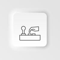 Arcade, joystick, game neumorphic style vector icon. Neumorphism style. Arcade joystick game neumorphic style vector icon. Neumorphism style on white background.