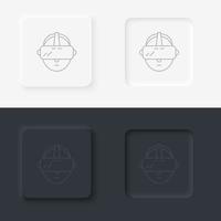 Vr, hat, man icon - Vector. Artificial intelligence neumorphic style vector icon set
