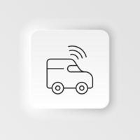 Car, gps, drive, smart icon - Vector. Artificial intelligence neumorphic style vector icon on white background