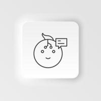 Robot, talk, chat bobble icon - Vector. Artificial intelligence neumorphic style vector icon on white background