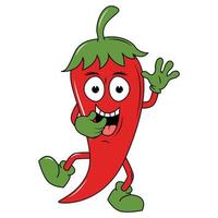 cute red chili cartoon graphic vector