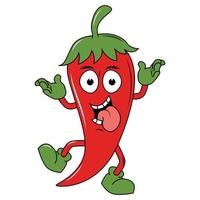 cute red chili cartoon graphic vector