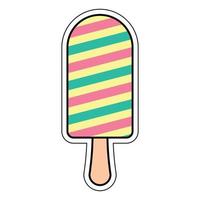 cute ice cream sticker grahphic vector