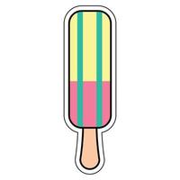 cute ice cream sticker grahphic vector