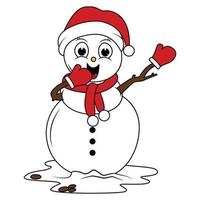 cute snowman cartoon illustration graphic vector