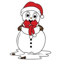 cute snowman cartoon illustration graphic vector