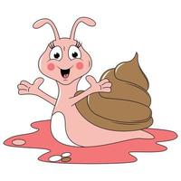 cute snail animal cartoon graphic vector