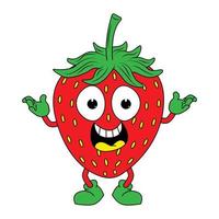 cute strawberry cartoon illustration graphic vector