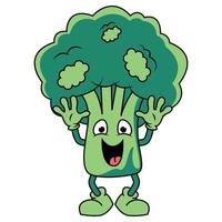 cute brocoli cartoon illustration graphic vector