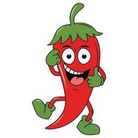 cute red chili cartoon graphic vector