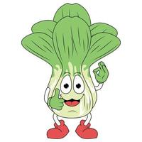 cute chinese cabbage cartoon vector