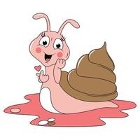 cute snail animal cartoon graphic vector