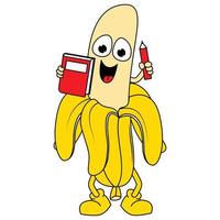 cute banana cartoon graphic vector