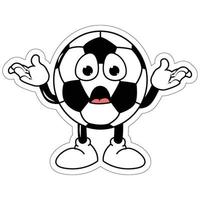 cute soccer ball cartoon graphic vector