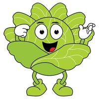 cute cabbage cartoon illustration graphic vector