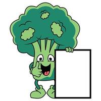 gráfico lindo del ejemplo de la historieta del brócoli vector
