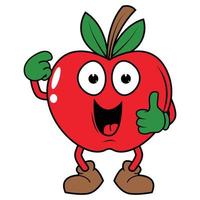 cute apple cartoon illustration graphic vector