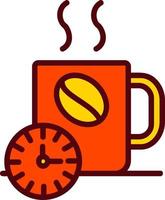 icono de vector de tiempo de café