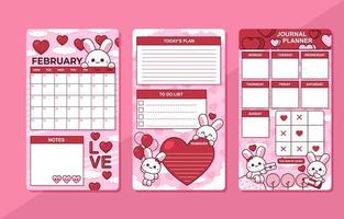 Pink Valentine Themed Journal Template vector