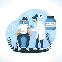 Patient During Coronavirus Vaccine Injection vector