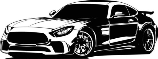 Stylish Car Illustration back and white vector