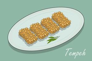 Soy tempeh illustration in vector design