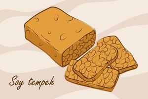 ilustración de tempeh de soja en diseño vectorial vector