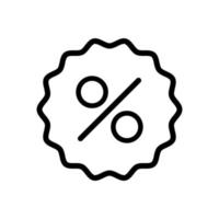 Percent discount icon in line style design isolated on white background. Editable stroke. vector