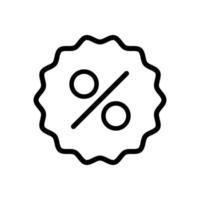 Percent discount icon in line style design isolated on white background. Editable stroke. vector