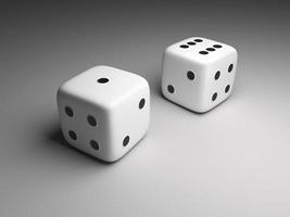 Dice placed on grey background. 3d render photo