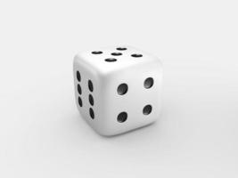 White dice isolated on white background. 3d render photo