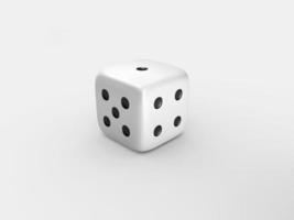 White dice isolated on white background. 3d render photo