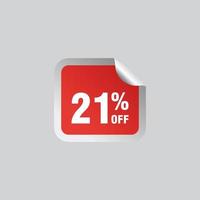 21 discount, Sales Vector badges for Labels, , Stickers, Banners, Tags, Web Stickers, New offer. Discount origami sign banner.