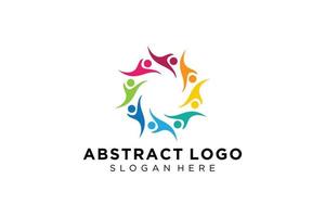 colección de logotipos de personas y familias abstractas vectoriales, iconos de personas, plantilla de logotipo de salud, símbolo de cuidado. vector