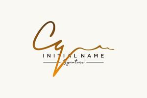 Initial CQ signature logo template vector. Hand drawn Calligraphy lettering Vector illustration.