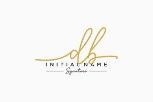 Initial DB signature logo template vector. Hand drawn Calligraphy lettering Vector illustration.