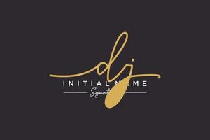 Initial DJ signature logo template vector. Hand drawn Calligraphy lettering Vector illustration.