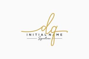 Initial DQ signature logo template vector. Hand drawn Calligraphy lettering Vector illustration.