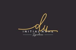 Initial DU signature logo template vector. Hand drawn Calligraphy lettering Vector illustration.