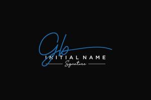 Initial GB signature logo template vector. Hand drawn Calligraphy lettering Vector illustration.