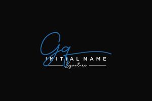 Initial GQ signature logo template vector. Hand drawn Calligraphy lettering Vector illustration.