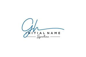 Initial GH signature logo template vector. Hand drawn Calligraphy lettering Vector illustration.