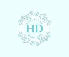 plantilla de logotipos de monograma de boda con letras iniciales hd, plantillas florales y minimalistas modernas dibujadas a mano para tarjetas de invitación, guardar la fecha, identidad elegante. vector