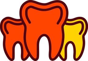 icono de vector de múltiples dientes